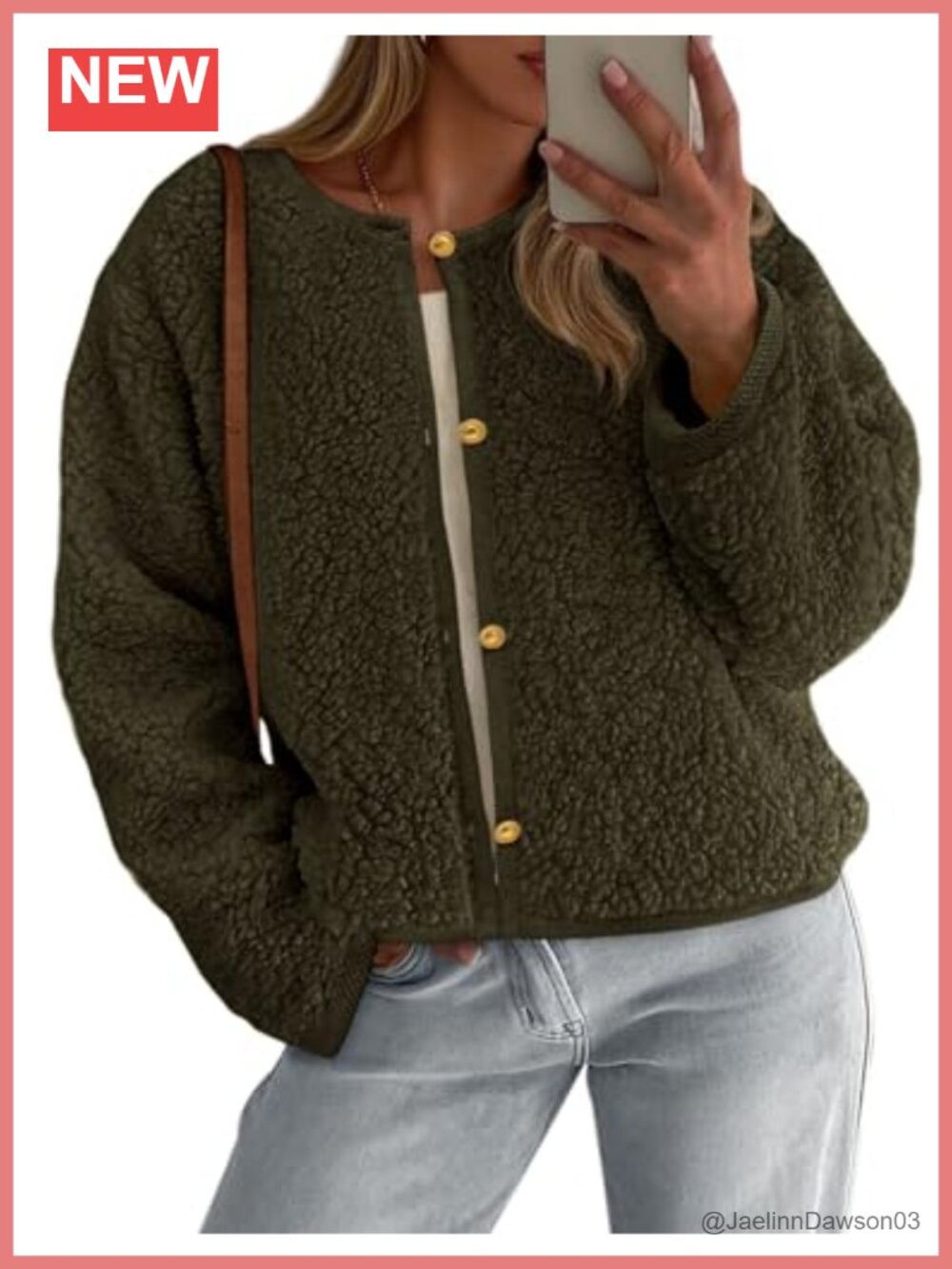 Women's Faux Fur Cropped Sherpa Jacket Button Down Long Sleeve Warm
